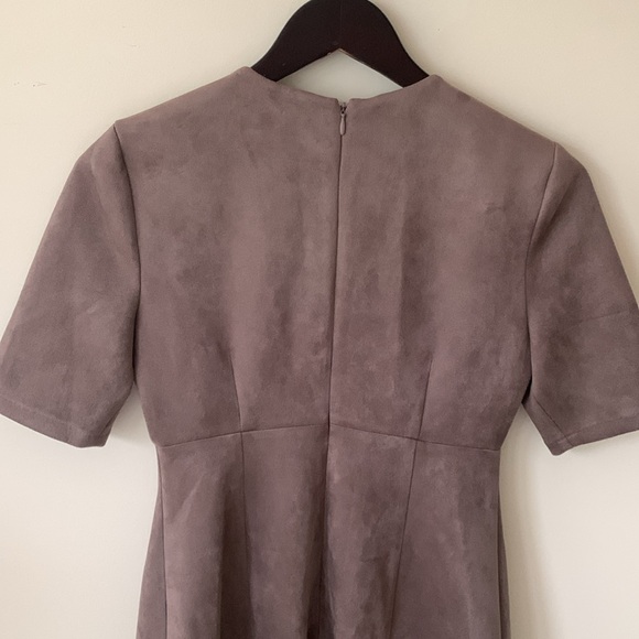 NWOT Calvin Klein beige,taupe faux suede, short sleeve fit and flare dress SZ 4 - Picture 6 of 13
